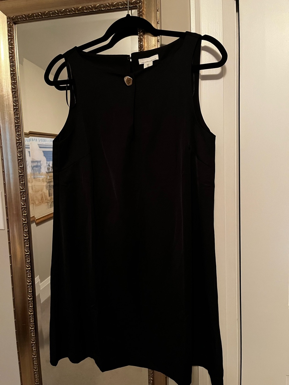 H&M Black Sleeveless Shift Dress with Button Detail